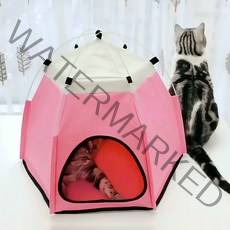 도매짱 강아지텐트 고양이 텐트 집 개집 애견 하우스, 핑크