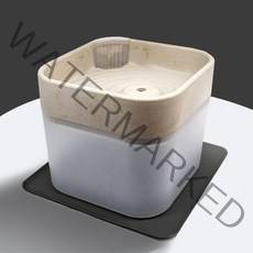 물결 급수기 정수기 반려동물 고양이 강아지 자동급수기, 1개, 아이보리-우드