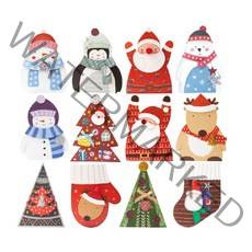 프롬앤투 해피 크리스마스 스토리 카드 + 봉투 12종세트, fs512, 1세트