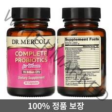 닥터머콜라 프로바이오틱스 여성 유산균 700억 CFU 30캡슐 프락토 올리고당