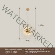 샹들리제 수입조명 대형샹들리에 미니샹들리에 2022 modern dandelion ceil chandelier for kitchen 식탁 황금 긴 led 펜던트 램프 로프트 홈, 16 헤드-d, 따뜻한 빛