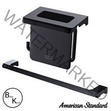 아메리칸스탠다드 큐브P FH0600 (블랙무광) 2품 세트 욕실 악세사리 수건걸이 선반형 휴지걸이 타올걸이 타월걸이 화장지걸이 인테리어 욕실용품