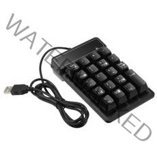 USB 유선 19 키 미니 휴대용 숫자 키패드 외부 번호 키보드 노트북 데스크탑 컴퓨터 PC 플러그 및 플레이, Black, 블랙