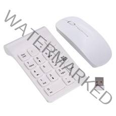 FWT 2.4G 무선 마우스 숫자 키패드 세트, 백색, 1
