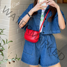 레드 새들백 빈티지 크로스 미니백 심플