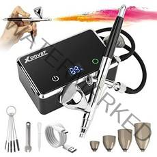 XDOVET 업그레이드된 32PSI 에어브러쉬 키트, 블랙