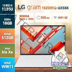 [사은품 증정] LG전자 그램16 16ZD90Q-GX56K 인텔 i5-1240P 윈도우11, 16ZD90Q, WIN11 Home, 16GB, 512GB, 코어i5, 화이트