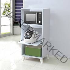 유니크가구 깔끔이 2단 렌지대 다리형, 화이트