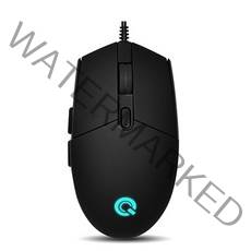 큐센 LED USB 유선마우스, GP-M500 LED, 블랙