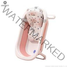 [국내당일배송]LMLL&PP 휴대용 접이식 아기욕조 욕조, 욕조+공중부양용 패드, 1개, 분홍색