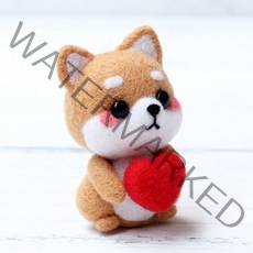 양모 펠트 DIY 키트, 하트시바, 1세트