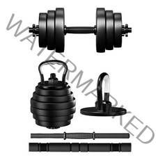 엑스킹 4in1 무게조절 덤벨 바벨 케틀벨 푸쉬업바 전신 근력 운동기구 20kg