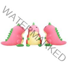 티티펫 강아지 라텍스 장난감 아기공룡 4 x 6 x 5.5 cm, 핑크, 3개