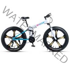 세계일주 MTB 자전거 24단 90% 완조립 배송 기계식디스크브레이크 접이식자전거 CK67, 5도 바퀴, 화이트