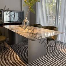 이태리 천연 대리석 식탁 센리버 헬퍼 럭셔리 스톤 프리미엄, 센 강의 천연 대리석, 2.2*1롱테이블