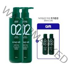 아모스 녹차실감 샴푸 500g (민감성/지성/중건성 선택) x 2개 + 지성 80 ml x 2, 리프레시(지성/산뜻한 타입) x 2개