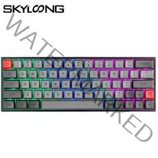 해피해킹 키캡 기계식 키보드 SKYLOONG SK64S SK64 Hot Swappable 게임용 RGB 백라이트 무선 Bluetooth ABS Keycaps WinMac 용, 없음, 없음, SK64S Black Gray+Gateron Red
