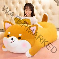 잠자는 시바인형 귀여운 강아지 인형 안고자는 바디필로우 쿠션 120cm 150cm, 시바, 80cm [ 축하카드+컬러백]cm