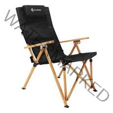 캠민 각도조절 캠핑 폴딩 경량 접이식 감성 롱 릴렉스 우드 체어 의자 휴대용, 블랙(의자+베개)