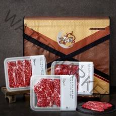 전통참한우 등심 250g + 채끝 250g + 부채살 200g 1등급 구이 선물세트 (냉장), 1세트