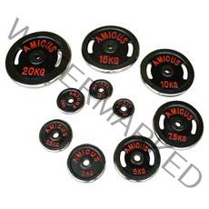 아미쿠스 손잡이 경량도금 바벨원판(홀지름28mm) 1kg ~20kg 무게선택구입 (KG당 3 600원), 3kg(낱개1장)