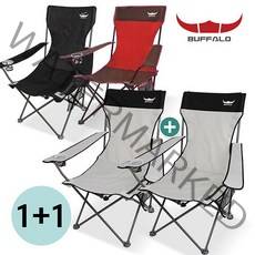 [버팔로] 와이드 릴렉스체어 캠핑의자 1+1세트/낚시의자, 제품선택:와이드릴렉스 산토리니체어(2p)-블랙, 상세 설명 참조