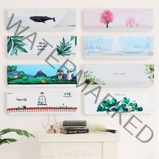 리빈 벽걸이형 에어컨 커버 암막 덮개 무풍 삼성 휘센 캐리어 엘지, 트라이앵글 106x30x30_27.플라워본