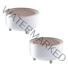 엠리빙 원터치 밀키 우드빈 휴지통 원목 쓰레기통, 2L+2L