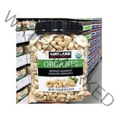 Kirkland Signature 유기농 무염 캐슈 1.13kg (new) Kirkland Signature Organic Whole Cashews Unsalted Unroast, 1개