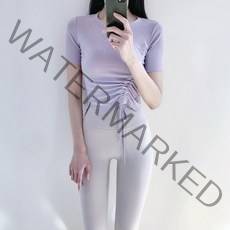 로라벨 메리 반팔 스트링 필라테스복 요가복 커버업 운동복