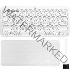 로지텍 K380 멀티 디바이스 블루투스 키보드 + 한글 키스킨 + 청소솔, 일반형, 화이트(키보드), Y-R0056