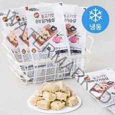 허닭 닭가슴살 큐브 불고기맛 (냉동), 100g, 6팩