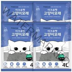 아크로펫 고양이 대용량 벤토나이트 고급형 자연향, 4L, 4개