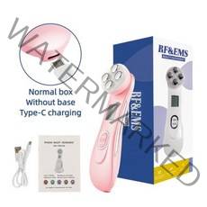 얼굴마사지기 피부관리기 홈케어 탄력 리프팅 가정용 5IN 1 RF EMS 메조테라피 전기 천공 LED 광자 미용 기, 06 Pink box Type-C