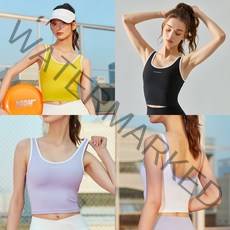 (똑소녀)요가복 상의 필라테스복 복장 커버업 배색 라인 브라탑