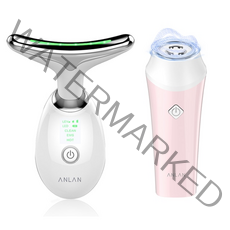리프팅기계 가정용슈링크 홈케어리프팅 anlan 목 얼굴 아름다움 장치 3 색 led 광자 치료 피부 강화 더블 턱 안티 링클 제거 스킨 케어 도구, 콤보 팩, 콤보 팩