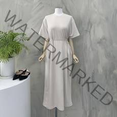 [행복여] 드랍 허리 스트링 롱 원피스