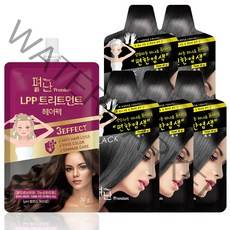 펴난 샴푸형 스피드 헤어컬러 새치염색 샴푸염색약 5매 + 헤어팩 1매 구성, 흑색, 1세트