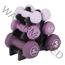 아이워너 네오프렌 삼각아령 1kg x 2p + 1.5kg x 2p + 3kg x 2p + 아령거치대 세트, 1세트