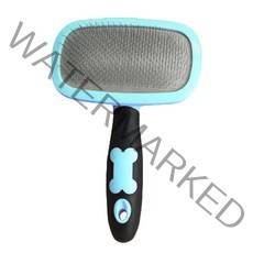 블럭마트 회전 슬리커 애견 브러쉬 L, 블루, 1개