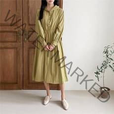 후레아 여자 롱원피스 무지 후드 셔츠핏 아노락