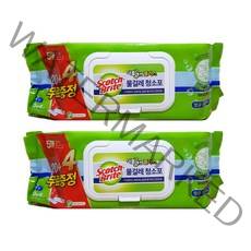 3M 스카치브라이트 물걸레 청소포 더블액션 플러스 대형 리필 20 + 4매 증정, 2개