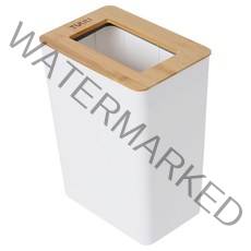 씨에스리빙 튤리 자연주의 대나무 사각 휴지통 10L, 화이트, 1개