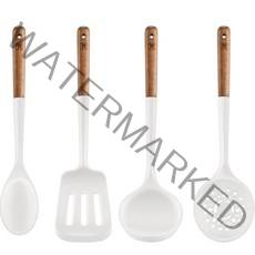 바겐슈타이거 플렉시벨 실리콘 키친툴 뒤집개 + 스키머 + 국자 + 볶음스푼 세트, 화이트 A