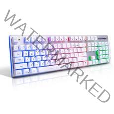 한성컴퓨터 멤브레인 게이밍 유선키보드, 일반형, GTune MBF77 Vision, 화이트