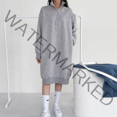 kfactory 여성 반집업 아노락 롱원피스 기모안감 츄리닝룩 루즈핏