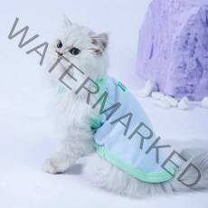 파스텔펫 반려동물 웰컴 라인 민소매 티셔츠, 블루