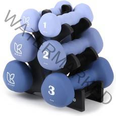 아리프 네오프렌 삼각 아령 1kg 2p + 2kg 2p + 3kg 2p + 거치대 세트, 1세트