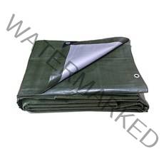 그라운드시트 양면 투톤 코팅 방수천막 3.6 x 4.5 m, OLIVE GREEN + SILVER, 1개