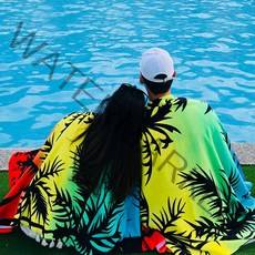 썸머워터 Best 커플 대형 비치타올, 붉은노을처럼, 1세트